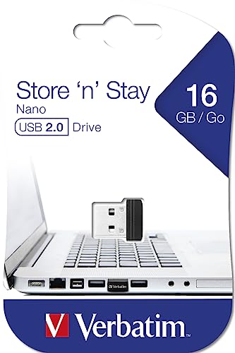 Verbatim Nano Store N Stay 16GB Speicherstick USB, 97464, Schwarz