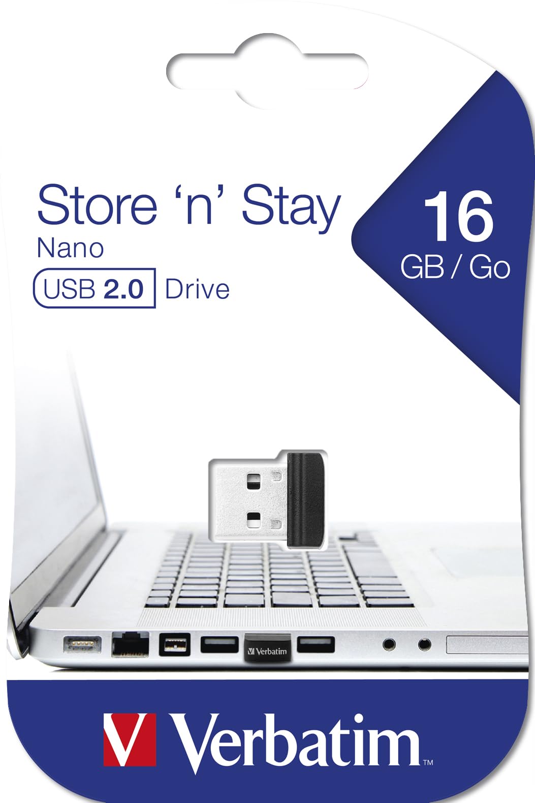 Verbatim Nano Store N Stay 16GB Speicherstick USB, 97464, Schwarz