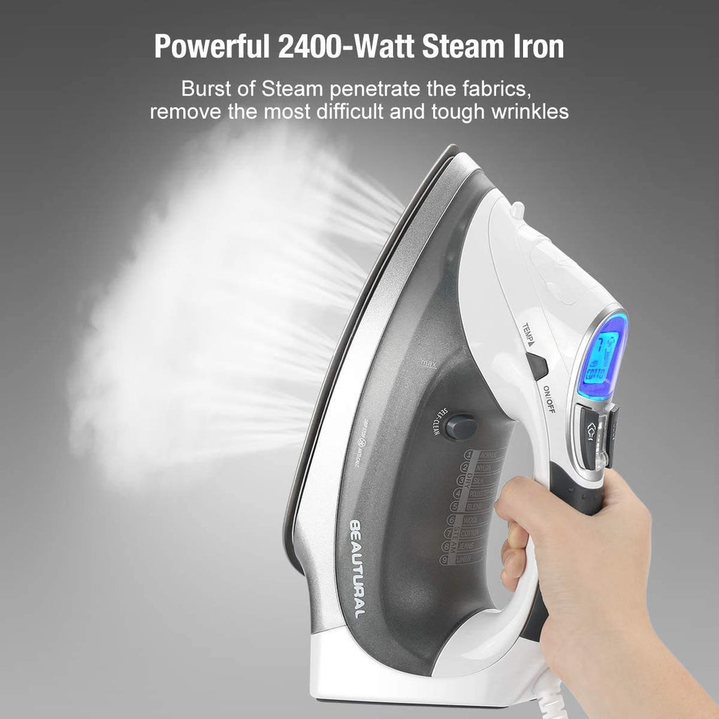 BEAUTURAL Dampfbügeleisen 2400 Watt mit Keramik-Bügelsohle