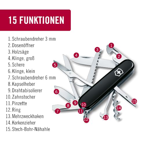 Victorinox Huntsman Taschenmesser - Multitool Swiss Army Knife, 15