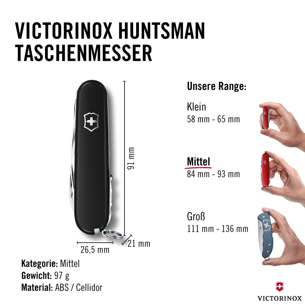 Victorinox Huntsman Taschenmesser - Multitool Swiss Army Knife, 15