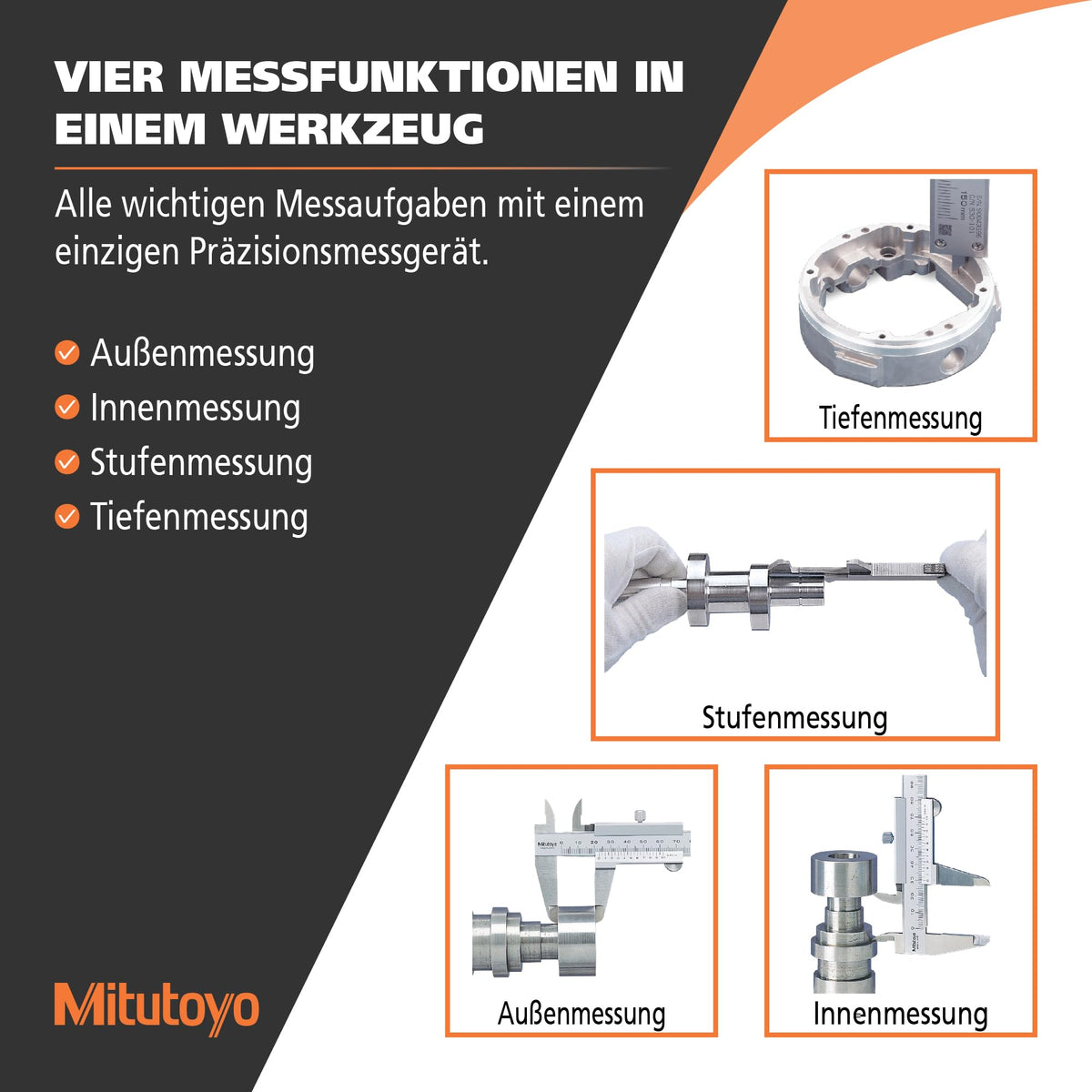 Mitutoyo 150 mm Analog Nonius Metrisch Messschieber 0.5 mm