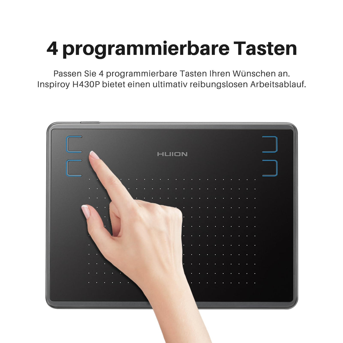 HUION Inspiroy H430P Grafiktablett, 4.8x3 Zoll