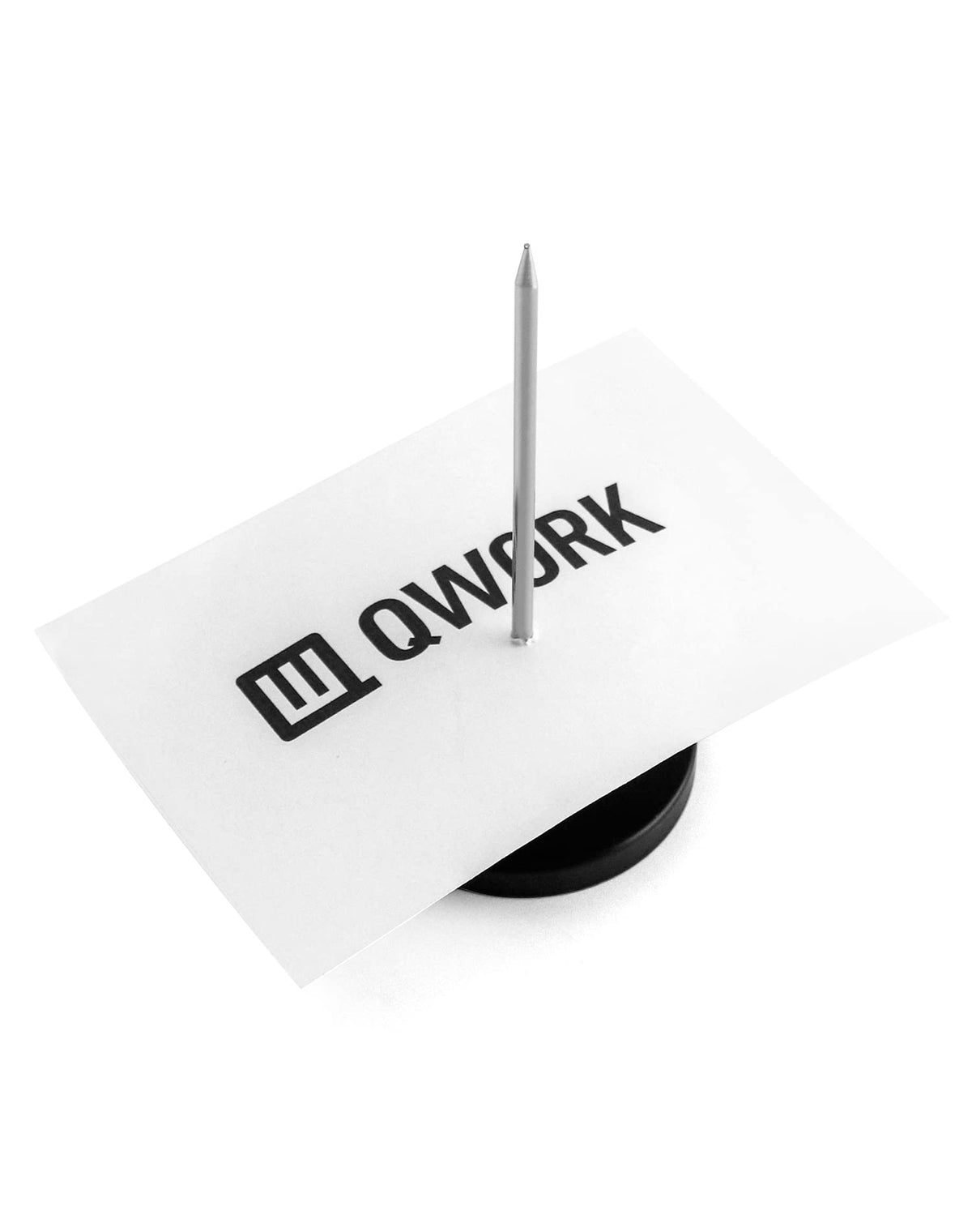QWORK Zettelspießer Memo Halter, Zettelhalter Bon Aufspießer für Zettel Note Papier Beleg, 14 cm, 4 Stücke, Schwarz
