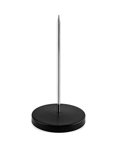QWORK Zettelspießer Memo Halter, Zettelhalter Bon Aufspießer für Zettel Note Papier Beleg, 14 cm, 4 Stücke, Schwarz