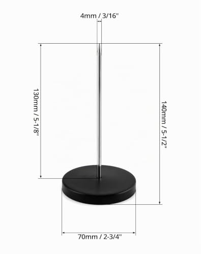 QWORK Zettelspießer Memo Halter, Zettelhalter Bon Aufspießer für Zettel Note Papier Beleg, 14 cm, 4 Stücke, Schwarz
