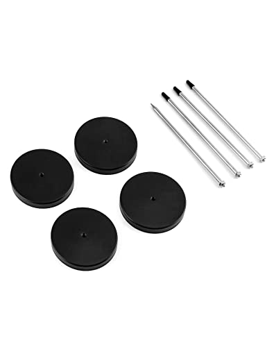 QWORK Zettelspießer Memo Halter, Zettelhalter Bon Aufspießer für Zettel Note Papier Beleg, 14 cm, 4 Stücke, Schwarz