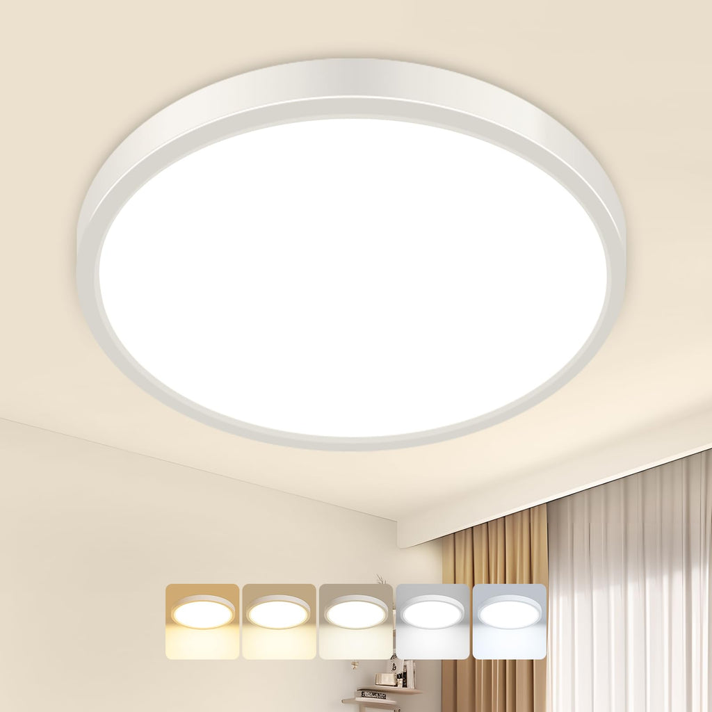 Peasur 15W Deckenlampe,5 Farben 1500LM LED Deckenleuchte Flach,18cm