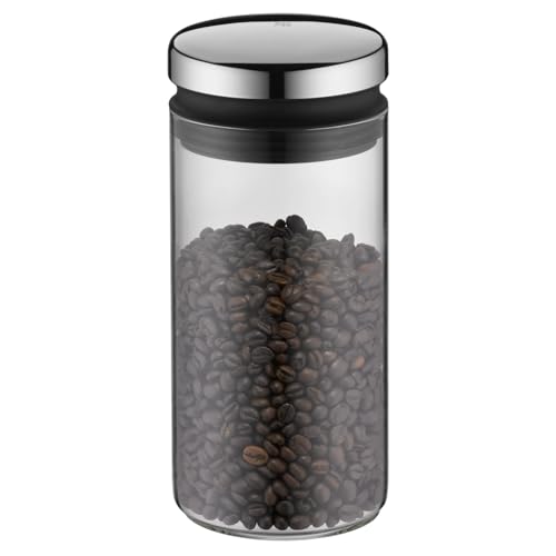 WMF Depot Vorratsdose Glas 1l, Höhe 21,5 cm, Kaffeebohnen Behälter, Kaffeedose, Vorratsglas mit Deckel, Müslidose, Frischhaltedose mit große Einfüllöffnung