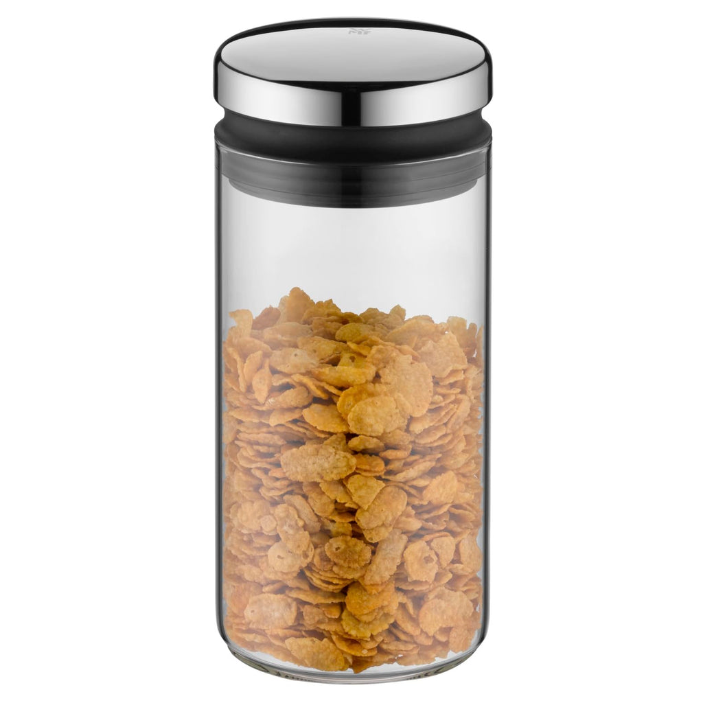 WMF Depot Vorratsdose Glas 1l, Höhe 21,5 cm, Kaffeebohnen Behälter, Kaffeedose, Vorratsglas mit Deckel, Müslidose, Frischhaltedose mit große Einfüllöffnung