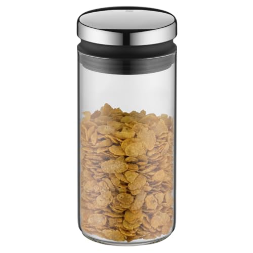 WMF Depot Vorratsdose Glas 1l, Höhe 21,5 cm, Kaffeebohnen Behälter, Kaffeedose, Vorratsglas mit Deckel, Müslidose, Frischhaltedose mit große Einfüllöffnung