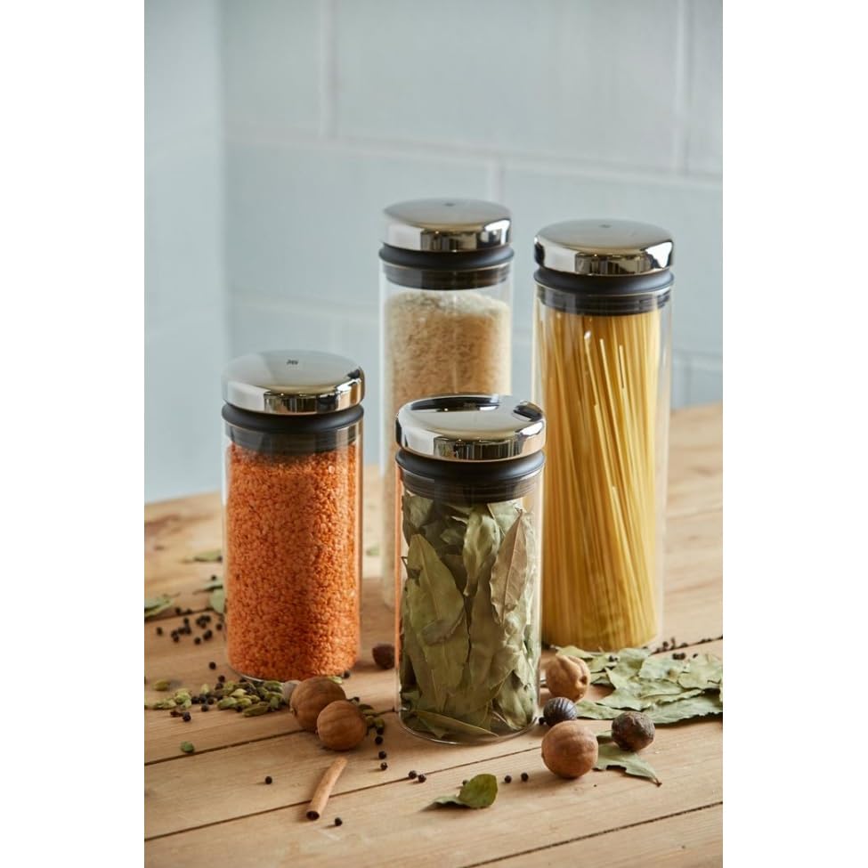 WMF Depot Vorratsdose Glas 1l, Höhe 21,5 cm, Kaffeebohnen Behälter, Kaffeedose, Vorratsglas mit Deckel, Müslidose, Frischhaltedose mit große Einfüllöffnung