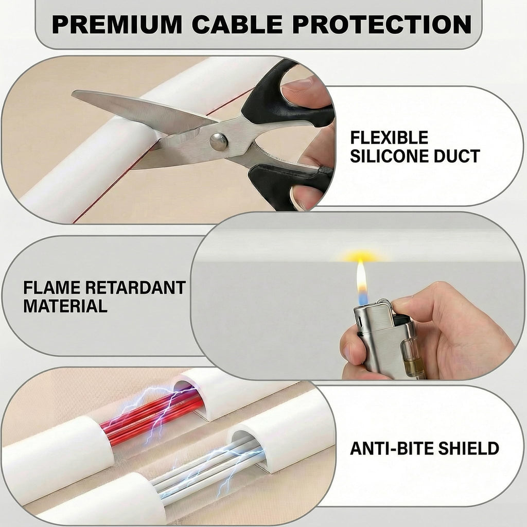 4m Kabelkanal Weiß Selbstklebend, Kabel Verstecken Flexibel Kabelabdeckung Wand, Rund Kabelschacht Weiss Kabelkanäle für Decke Kabel
