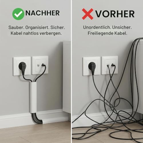 4m Kabelkanal Weiß Selbstklebend, Kabel Verstecken Flexibel Kabelabdeckung Wand, Rund Kabelschacht Weiss Kabelkanäle für Decke Kabel