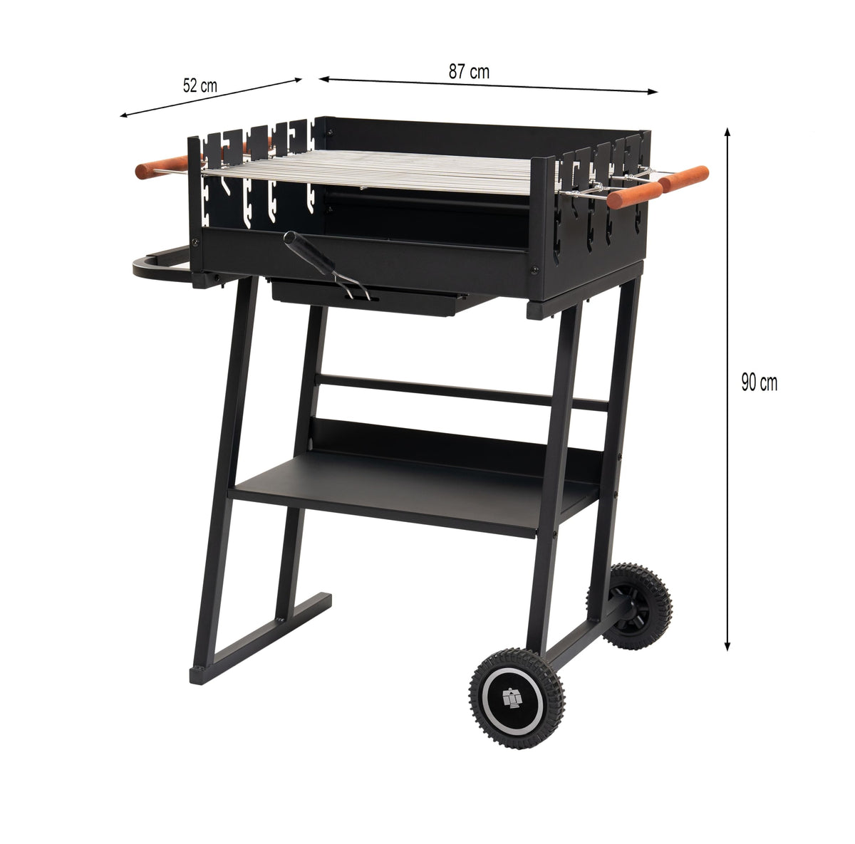 Tarrington House Holzkohlegrill Brigida, Stahl, 2 höhenverstellbare Roste, mit Räder, schwarz