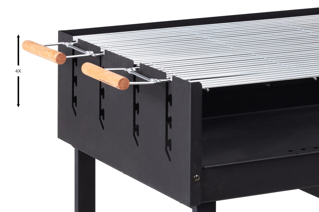 Tarrington House Holzkohlegrill Brigida, Stahl, 2 höhenverstellbare Roste, mit Räder, schwarz