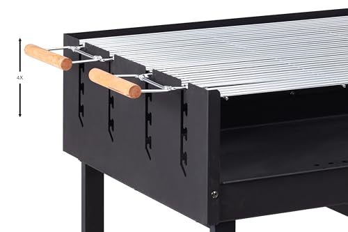 Tarrington House Holzkohlegrill Brigida, Stahl, 2 höhenverstellbare Roste, mit Räder, schwarz