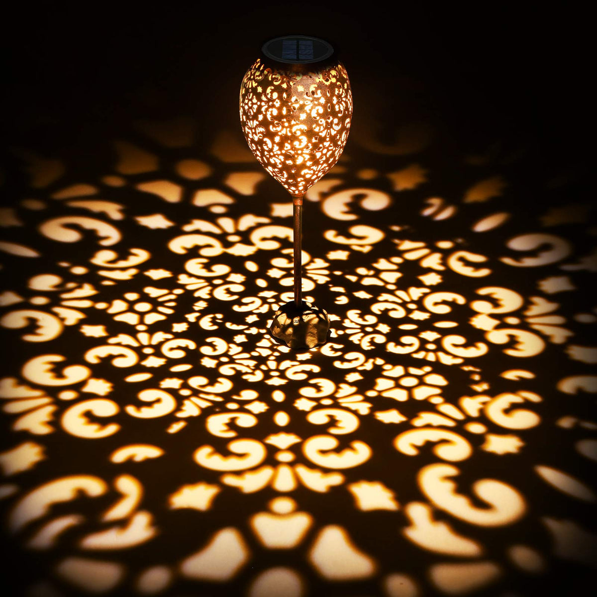 JOYCREATOR Metall 2 Stück Solarlampen für außen Garten mit IP65 Wasserdicht, Warmweiß LED Orientalische Solarleuchten Terrasse Balkon Weihnachten deko