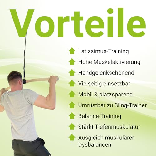 eaglefit - Premium Klimmzugstange aus Holz 100 cm - Ergonomisch gebogene Pull Up Bar für Decke, Garten & Baum - Reckstange Outdoor & Indoor für Klimmzüge - Verstellbar zum Aufhängen inkl. Zubehör