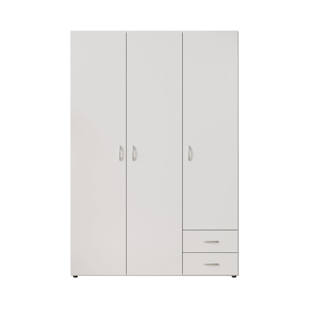 BASE Kleiderschrank Schrank Drehtürenschrank in Weiß 120 x 177 x 52 cm