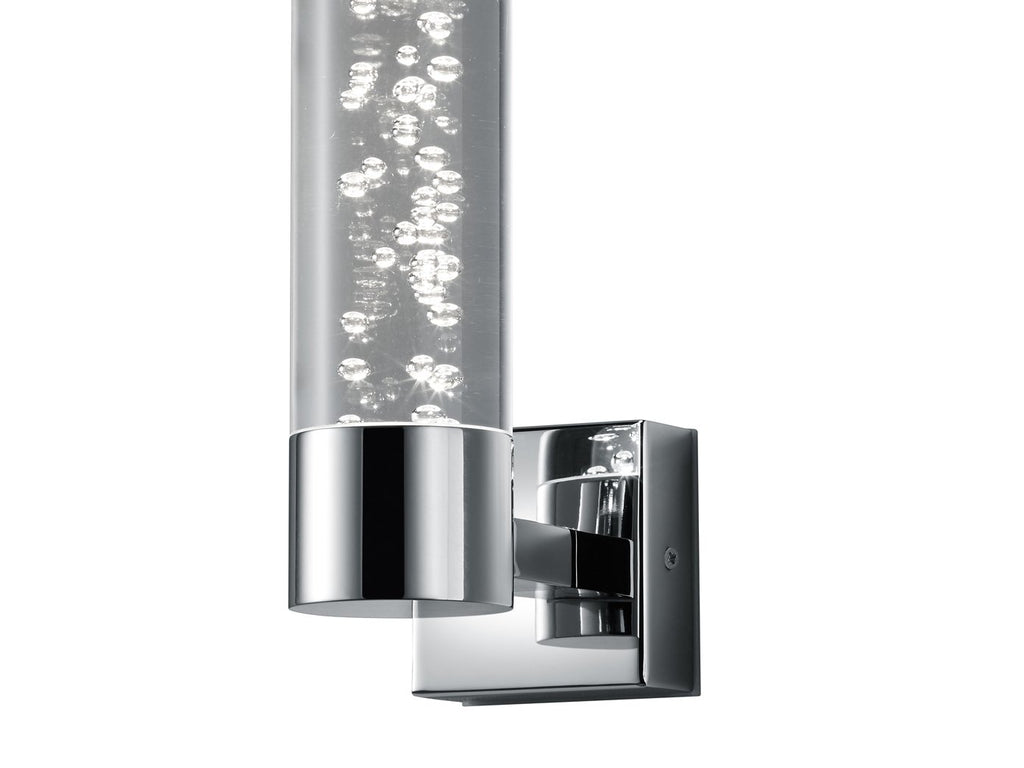 Trio Leuchten LED Bad Wandleuchte Bolsa 282410106, Chrom, Acryl klar mit Bubbles, 3.2 Watt