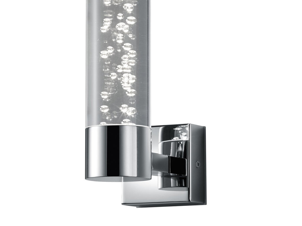 Trio Leuchten LED Bad Wandleuchte Bolsa 282410106, Chrom, Acryl klar mit Bubbles, 3.2 Watt