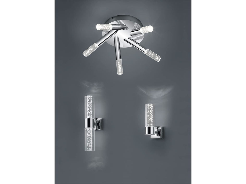 Trio Leuchten LED Bad Wandleuchte Bolsa 282410106, Chrom, Acryl klar mit Bubbles, 3.2 Watt