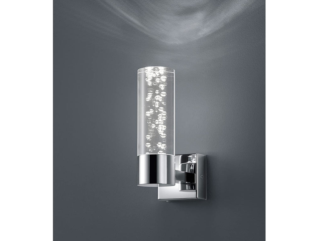 Trio Leuchten LED Bad Wandleuchte Bolsa 282410106, Chrom, Acryl klar mit Bubbles, 3.2 Watt