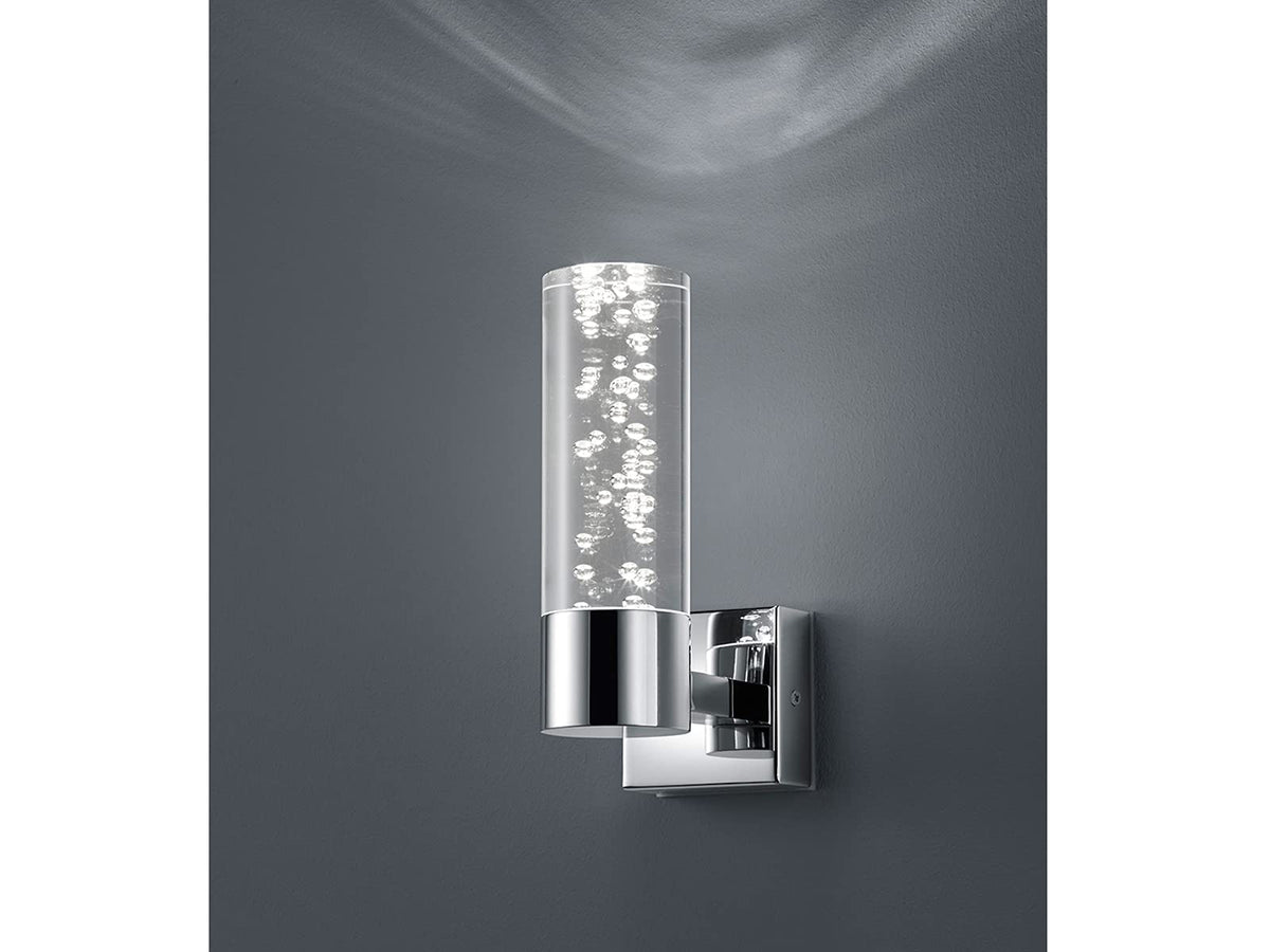 Trio Leuchten LED Bad Wandleuchte Bolsa 282410106, Chrom, Acryl klar mit Bubbles, 3.2 Watt