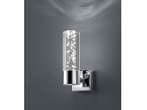 Trio Leuchten LED Bad Wandleuchte Bolsa 282410106, Chrom, Acryl klar mit Bubbles, 3.2 Watt
