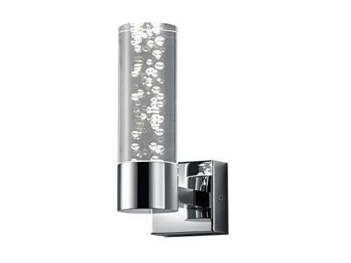 Trio Leuchten LED Bad Wandleuchte Bolsa 282410106, Chrom, Acryl klar mit Bubbles, 3.2 Watt