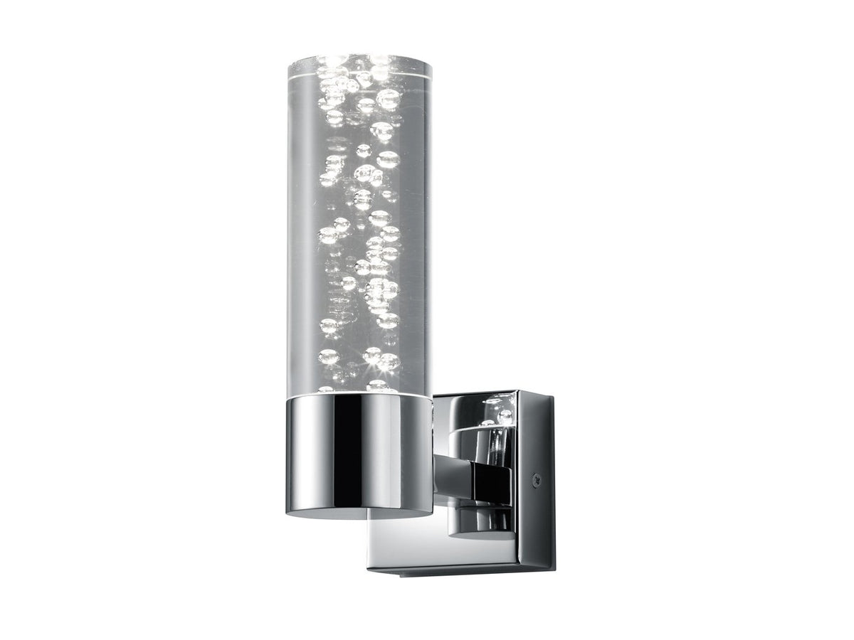 Trio Leuchten LED Bad Wandleuchte Bolsa 282410106, Chrom, Acryl klar mit Bubbles, 3.2 Watt
