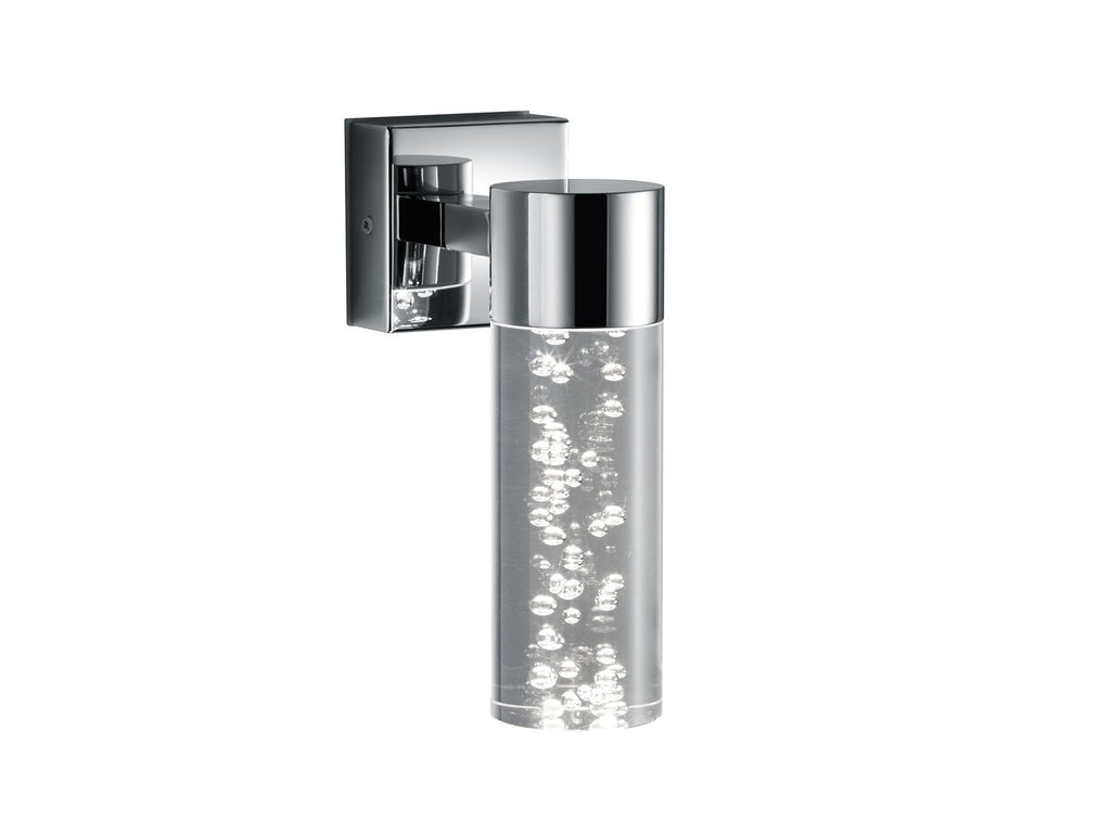 Trio Leuchten LED Bad Wandleuchte Bolsa 282410106, Chrom, Acryl klar mit Bubbles, 3.2 Watt