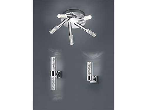 Trio Leuchten LED Bad Wandleuchte Bolsa 282410106, Chrom, Acryl klar mit Bubbles, 3.2 Watt