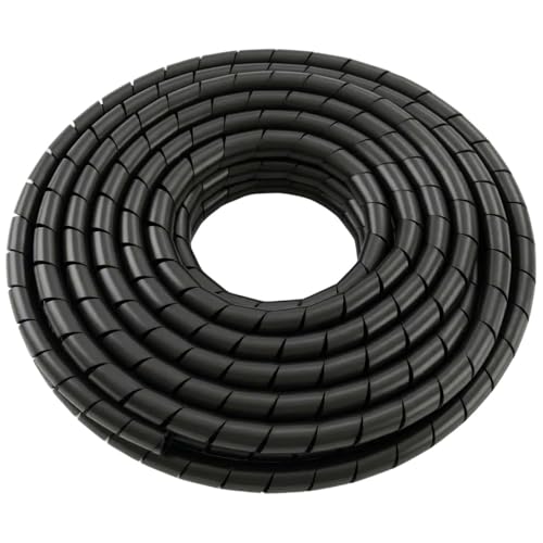 Lumonic Spiralkabelschlauch schwarz 5m I 12mm Spiralband für Kabel mit 9-65mm Durchmesser I Flexibler Kabelschlauch-Schutz für Private & industrielle Zwecke