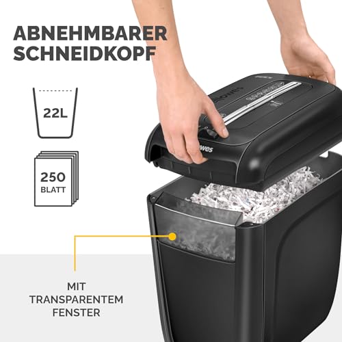 Fellowes Aktenvernichter Powershred 60Cs, Partikelschnitt (P-4), 10 Blatt, für Zuhause/Home Office, mit patentierter SafeSense Technologie
