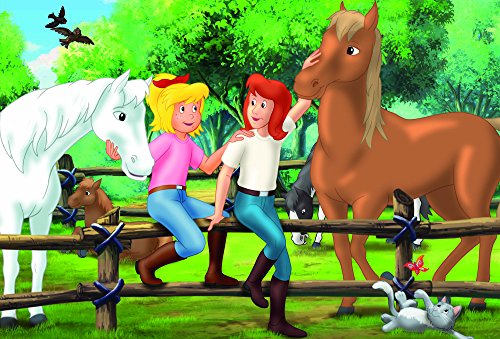 Schmidt Spiele 56509 Bibi und Tina, 4 Kinderpuzzle im Metallkoffer, 2x100 und 2x150 Teile
