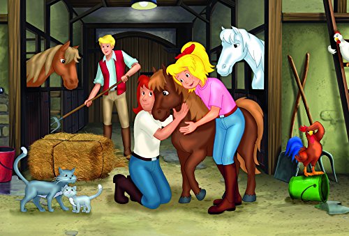 Schmidt Spiele 56509 Bibi und Tina, 4 Kinderpuzzle im Metallkoffer, 2x100 und 2x150 Teile