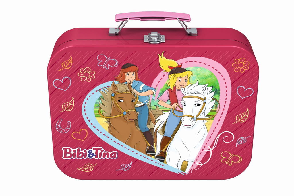 Schmidt Spiele 56509 Bibi und Tina, 4 Kinderpuzzle im Metallkoffer, 2x100 und 2x150 Teile