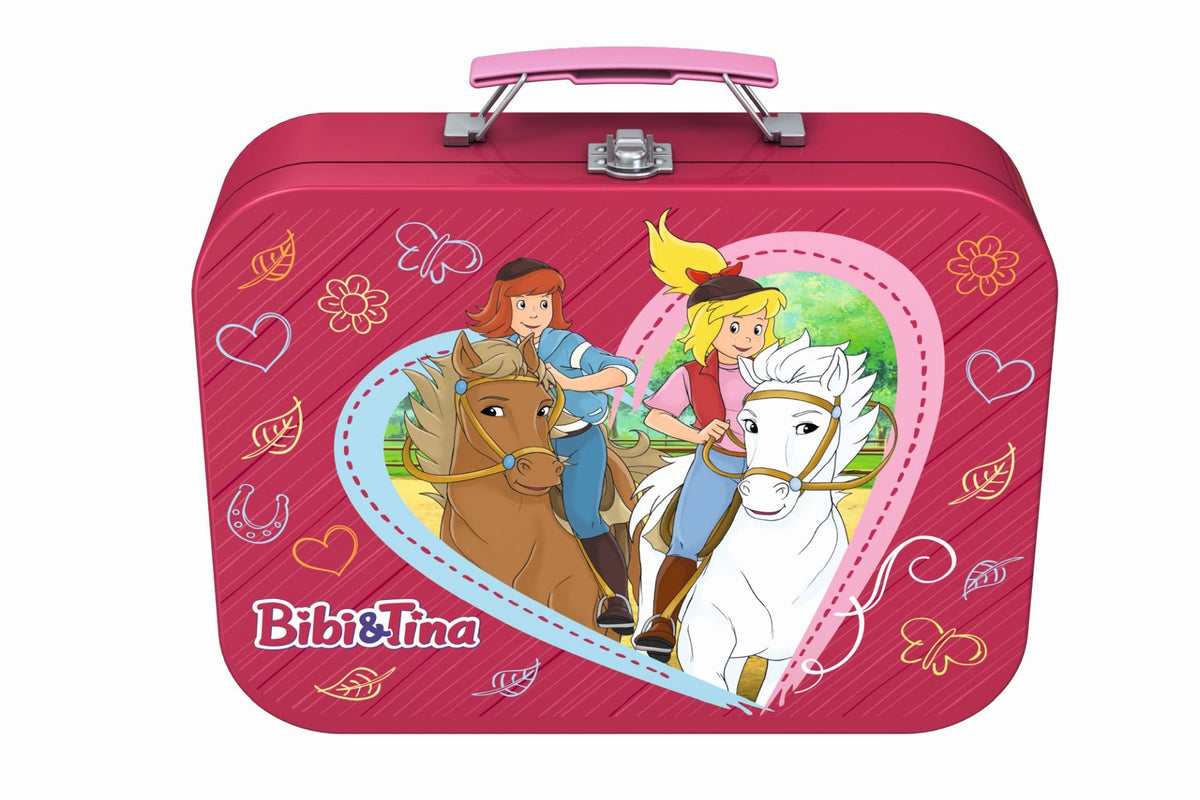 Schmidt Spiele 56509 Bibi und Tina, 4 Kinderpuzzle im Metallkoffer, 2x100 und 2x150 Teile