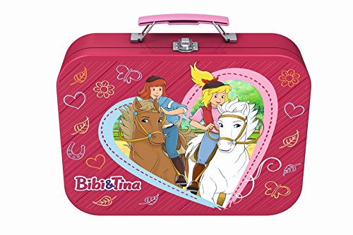 Schmidt Spiele 56509 Bibi und Tina, 4 Kinderpuzzle im Metallkoffer, 2x100 und 2x150 Teile