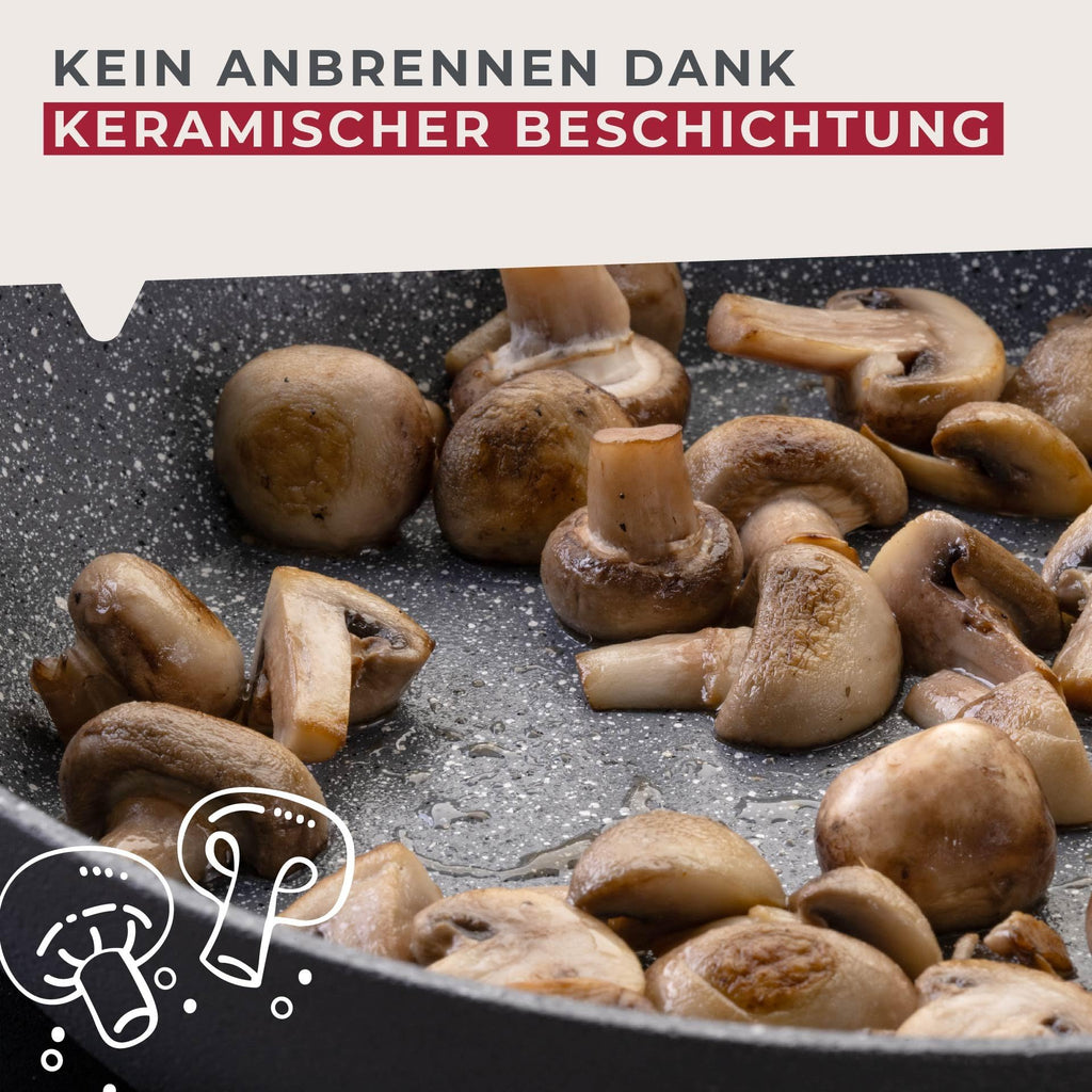 Fackelmann Bratpfanne Cosmo – Ø 28 cm aus gepresstem Aluminium, PFAS-freie Excilon Ceramic Beschichtung, Soft-Touch Griff, Reinigung per Hand