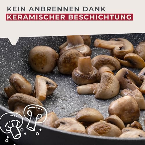Fackelmann Bratpfanne Cosmo – Ø 28 cm aus gepresstem Aluminium, PFAS-freie Excilon Ceramic Beschichtung, Soft-Touch Griff, Reinigung per Hand