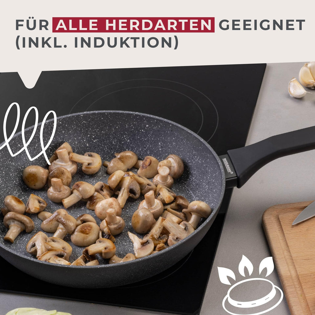 Fackelmann Bratpfanne Cosmo – Ø 28 cm aus gepresstem Aluminium, PFAS-freie Excilon Ceramic Beschichtung, Soft-Touch Griff, Reinigung per Hand