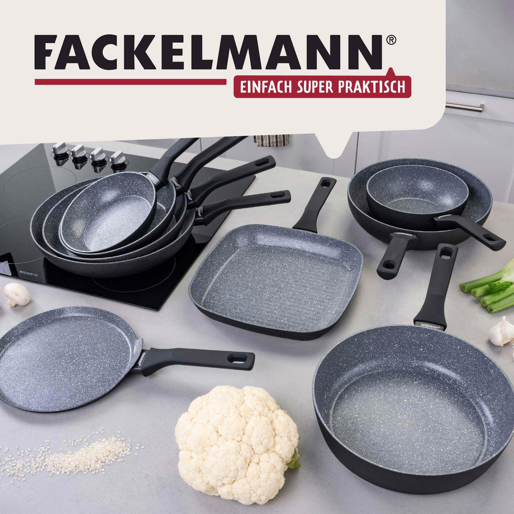 Fackelmann Bratpfanne Cosmo – Ø 28 cm aus gepresstem Aluminium, PFAS-freie Excilon Ceramic Beschichtung, Soft-Touch Griff, Reinigung per Hand
