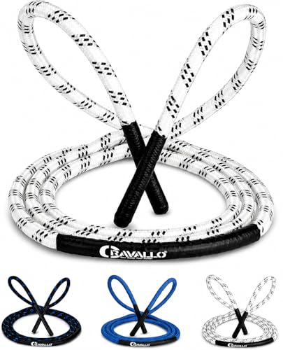 Springseil I 3 Meter Fatburner Speed Jumping Rope I Erwachsenen Profi Skipping Seil I Ideal zum Boxen, Ausdauer Sport, MMA, HIIT in Schwarz, Blau und Weiß