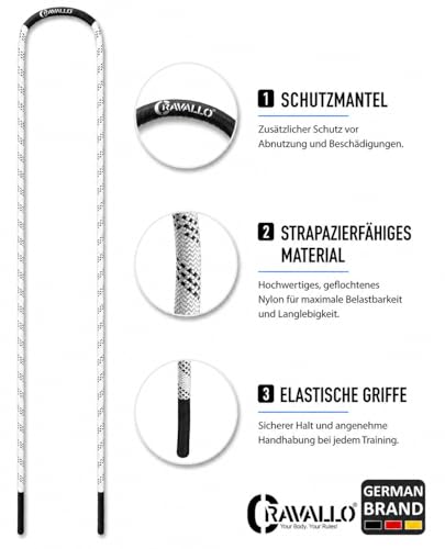 Springseil I 3 Meter Fatburner Speed Jumping Rope I Erwachsenen Profi Skipping Seil I Ideal zum Boxen, Ausdauer Sport, MMA, HIIT in Schwarz, Blau und Weiß