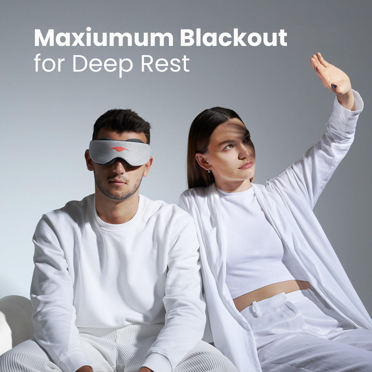 Manta Sleep Schlafmaske – Schlafmaske mit maximaler Abdunkelung & verstellbaren Augenmuscheln, Komfortable Passform für Seitenschläfer & Mittagsschlaf