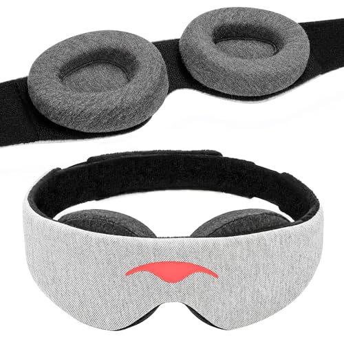 Manta Sleep Schlafmaske – Schlafmaske mit maximaler Abdunkelung & verstellbaren Augenmuscheln, Komfortable Passform für Seitenschläfer & Mittagsschlaf