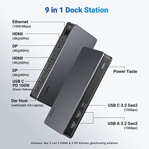 UGREEN DisplayLink Docking Station MacBook Adapter Dual Display Dock